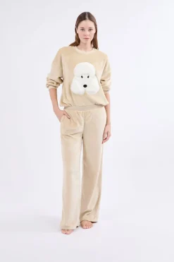 Pantalón de pijama con efecto terciopelo