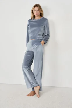 Pantalón de pijama con efecto terciopelo