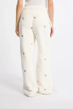 Pantalón de pijama con estampado de corazones efecto polar