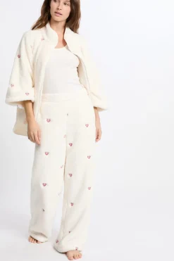 Pantalón de pijama con estampado de corazones efecto polar