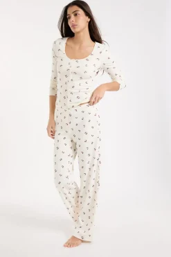 Pantalón de pijama con estampado de cerezas
