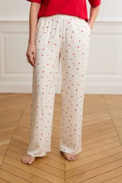 Pantalón de pijama con estampado de corazones