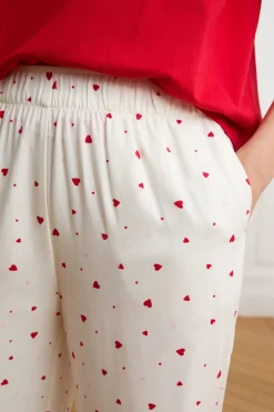 Pantalón de pijama con estampado de corazones