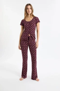 Pantalón de pijama con estampado de cerezas