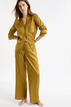 Pantalón de pijama de satén a rayas