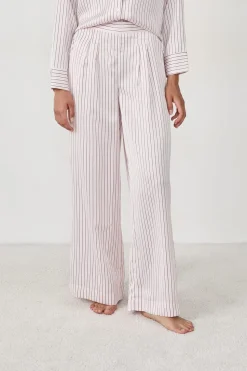 Pantalón de pijama de satén a rayas