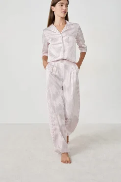 Pantalón de pijama de satén a rayas