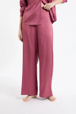 Pantalón de pijama de satén a rayas