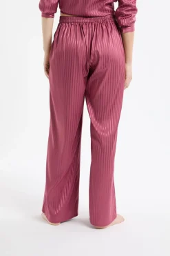 Pantalón de pijama de satén a rayas