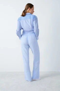 Pantalón de pijama recto de lino