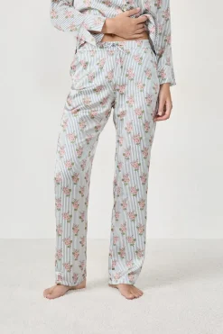 Pantalón de pijama satinados con estampado floral
