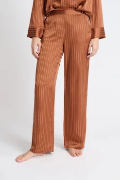 Pantalón de pijama satinado a rayas