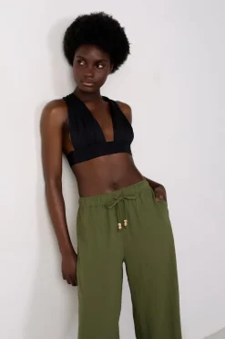 Pantalón de playa ancho de lino