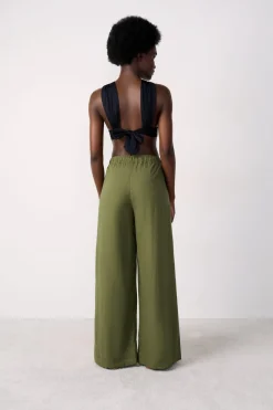 Pantalón de playa ancho de lino