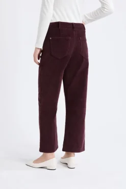 Pantalón recto de algodón con efecto terciopelo