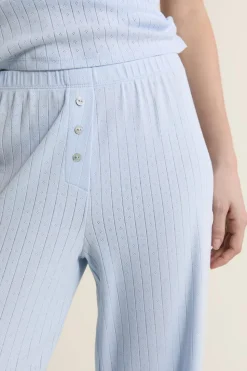 Pantalon de pyjama en coton en pointelle