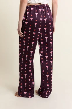 Pantalon de pyjama satiné à motifs mocktails