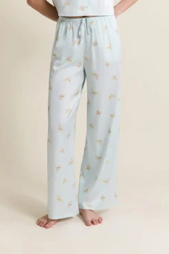 Pantalon de pyjama satiné à motifs