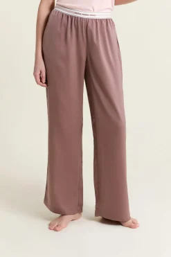 Pantalon de pyjama taille élastique "move, smile, sleep"