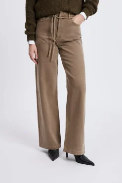 Pantalon large avec cordon en coton