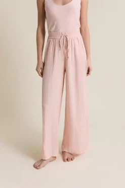 Pantalon satiné coupe large