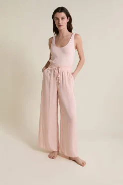 Pantalon satiné coupe large
