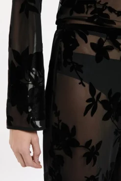 Pantalon transparent à motif floral