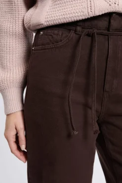 Pantalones anchos con cordón de algodón