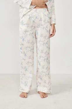 Pantalones de pijama estampados satinados