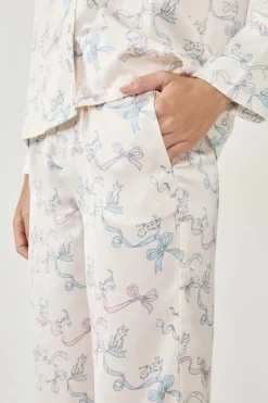 Pantalones de pijama estampados satinados