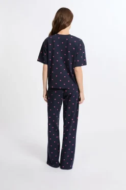 Pijama de 2 piezas con estampado de corazones de algodón