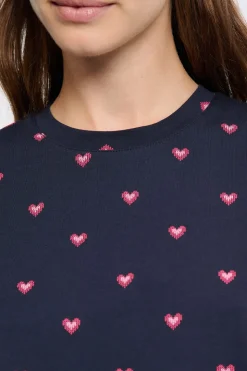 Pijama de 2 piezas con estampado de corazones de algodón