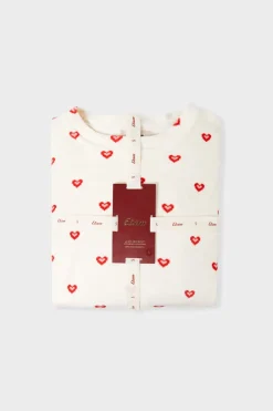 Pijama de 2 piezas con estampado de corazones
