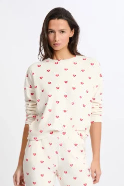 Pijama de 2 piezas con estampado de corazones