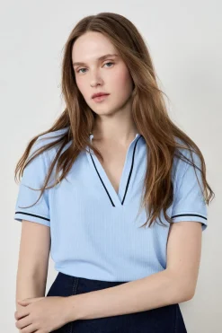 Polo de manga corta de algodón