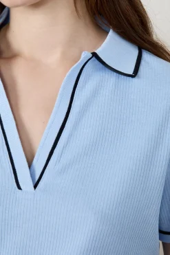 Polo de manga corta de algodón