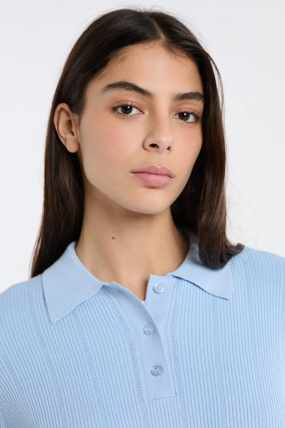 Polo de manga corta de punto fino