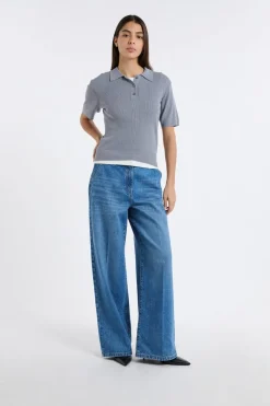 Polo de manga corta de punto fino