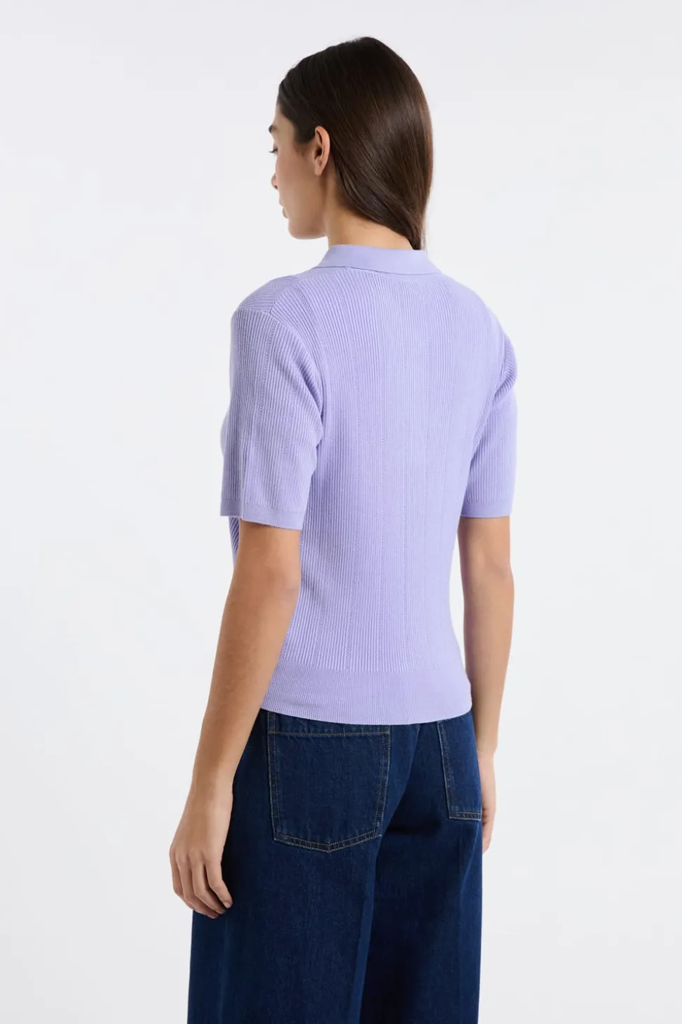 Polo de manga corta de punto fino