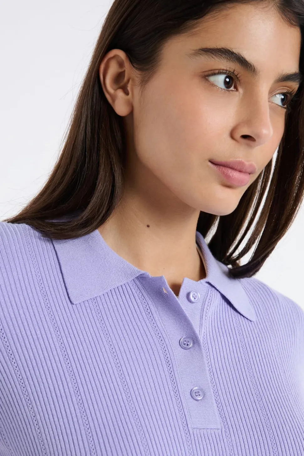 Polo de manga corta de punto fino