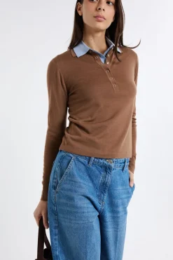 Polo de manga larga de lana