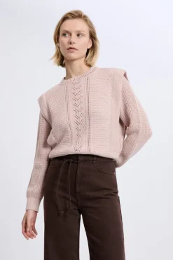 Pull à épaulettes avec laine