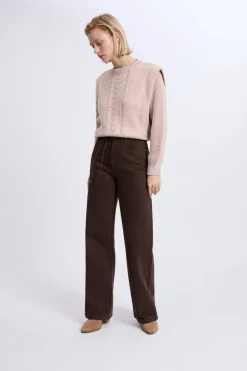 Pull à épaulettes avec laine