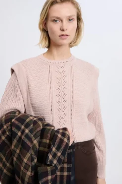 Pull à épaulettes avec laine