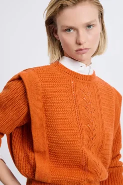 Pull à épaulettes avec laine