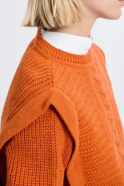 Pull à épaulettes avec laine