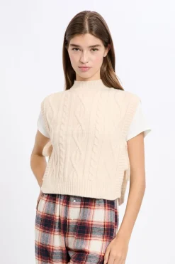 Pull sans manches à nouer