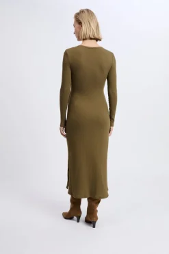 Robe avec détail à nouer en coton