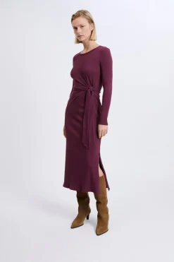 Robe avec détail à nouer en coton