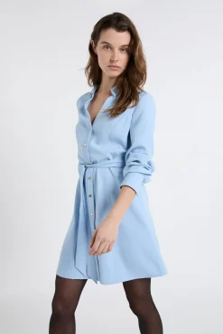 Robe courte avec col chemise